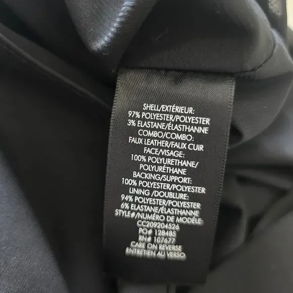 Alice + Olivia Black Eunice Vegan Leather Ruffle-sleeve Mini Dress Size 2 LBD - Picture 6 of 8